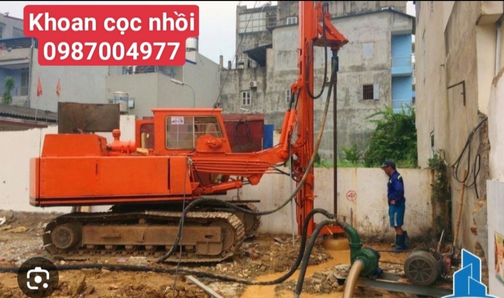 Hình ảnh máy khoan cọc nhồi của đơn vị ép cọc bê tông Anh Tiến - Nghệ An